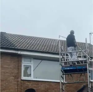 roof cleaning with Soft Washing technique
