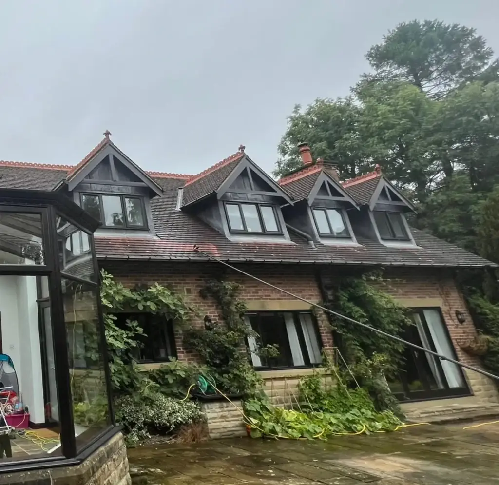 Photo before roof cleaning service