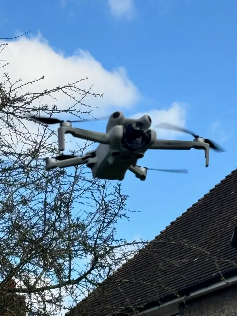 initial drone inspection before roof cleaning